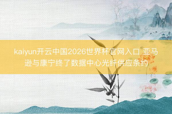 kaiyun开云中国2026世界杯官网入口 亚马逊与康宁终了数据中心光纤供应条约