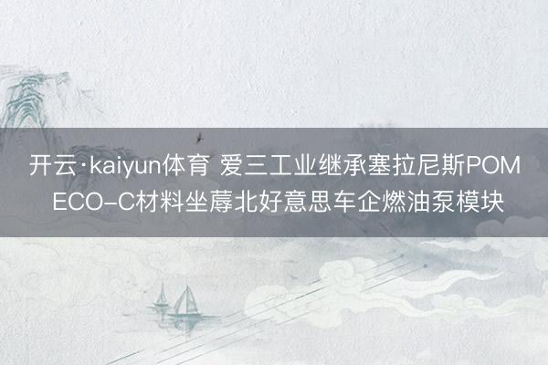 开云·kaiyun体育 爱三工业继承塞拉尼斯POM ECO-C材料坐蓐北好意思车企燃油泵模块